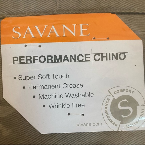 Savane Performance Chino Comfort Waist Straight Fit Khakis 29x36 - Picture 4 of 7